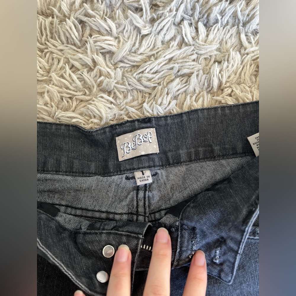 black denim shorts